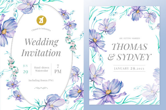 Lavender Mint Wedding Invitation Elegance