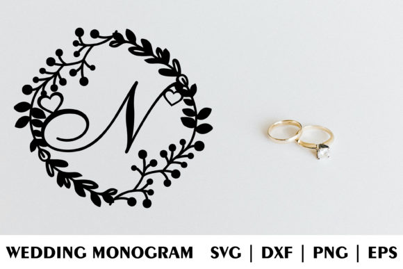 Letter N of Wedding Decorative Monogram: A Perfect CNC Laser Cutting Template for Your Special Day
