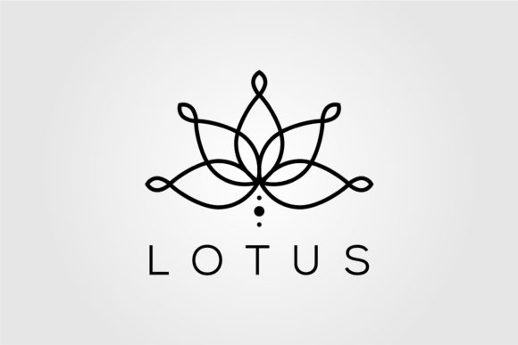 Line Art Lotus Logo Vector Designs