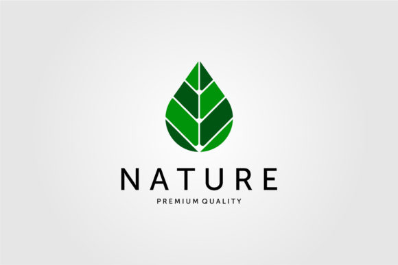 Nature Leaf on Drop Water Logo Vector