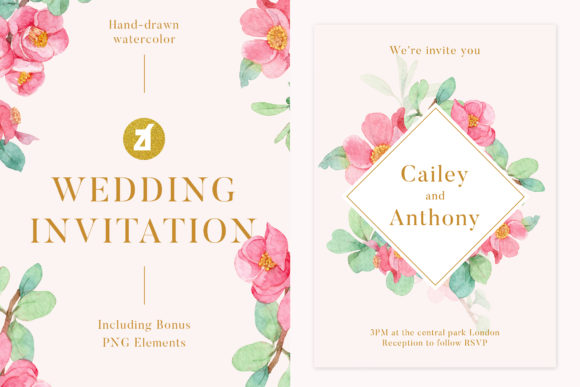 Red Flowers Wedding Invitation for Elegant Events