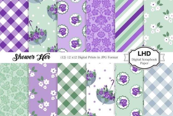 Shower Her Digital Paper - Purple